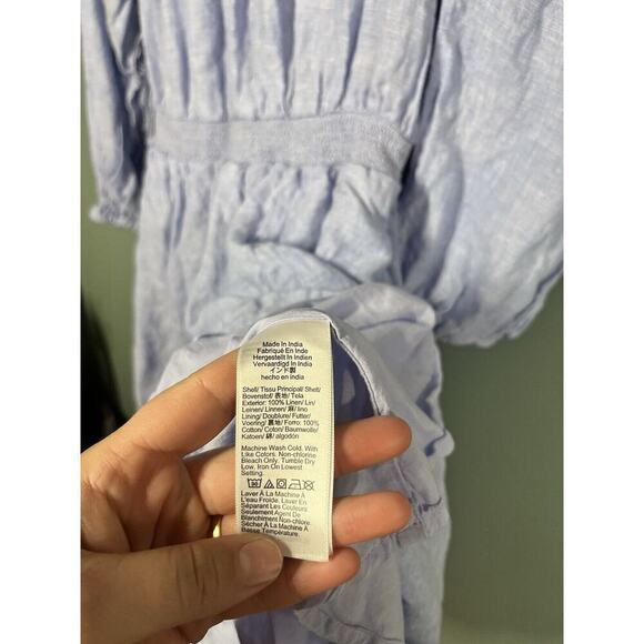 J. Crew Palermo Smocked Waisted Linen Mini Long Sleeve Dress Size XLT - Picture 5 of 8